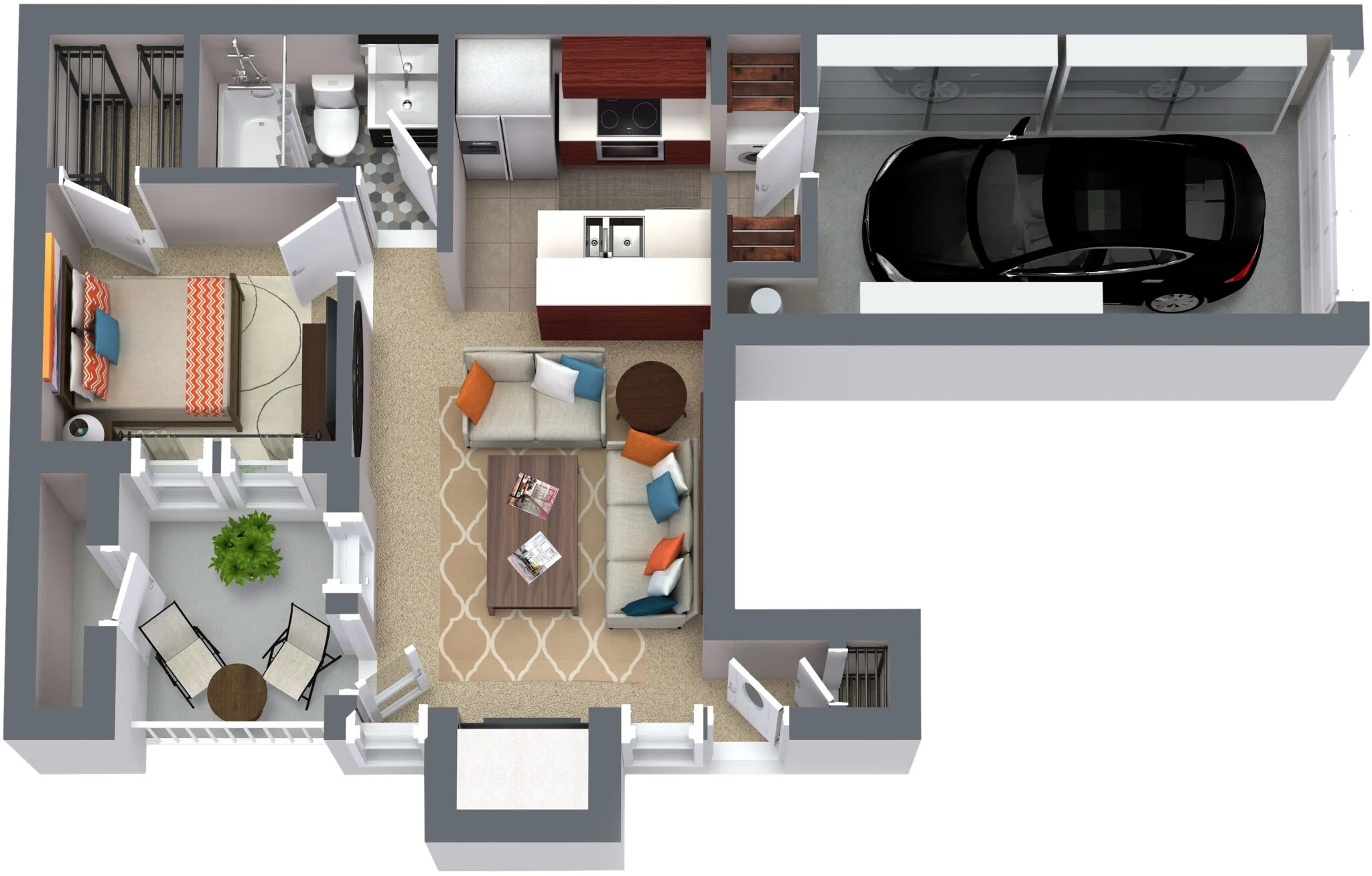 Plan A1 · 1 Bedroom · 1 Bath floor plan at Western Station at Fossil Creek